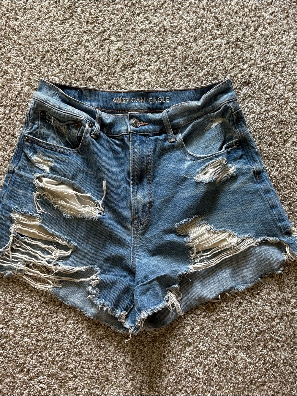American Eagle Outfitters Highest Rise 90s Boyfriend Denim Shorts - Light Blue